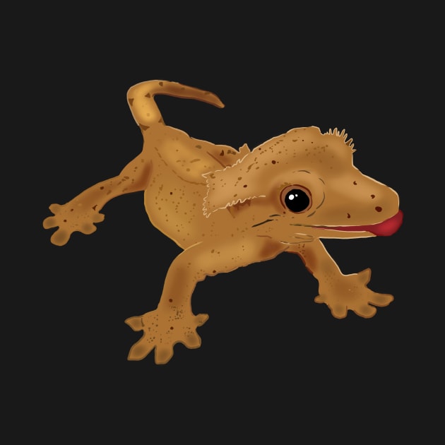 Crested Gecko Painting, Gecko Licking, Cute Gecko by sockdogs