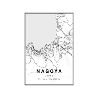 Nagoya Light City Map T-Shirt