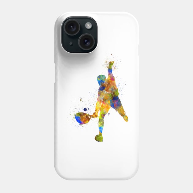 Watercolor paddle player Phone Case by PaulrommerArt