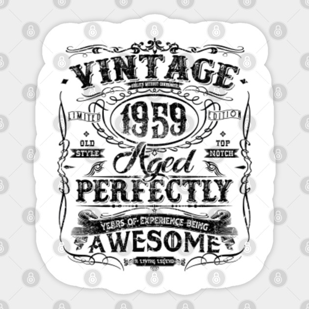 Vintage 61st Birthday Gift Tshirt For Men Women Classic 1959 Vintage 61st Birthday Gift Sticker Teepublic Uk
