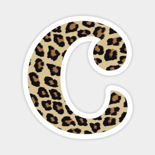Letter C Leopard Cheetah Monogram Initial Magnet