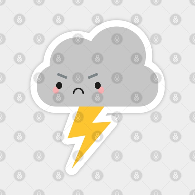 Kawaii Thunder & Lightning Cloud Magnet by marcelinesmith