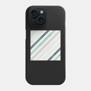 Diagonal Stripes in Blue and Silver Phone Case