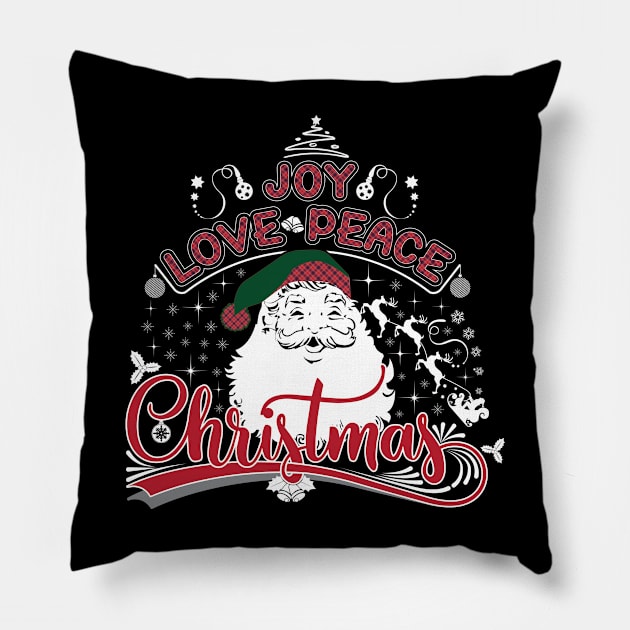 Joy Love Peace Christmas-Best Christmas T-Shirts Pillow by GoodyBroCrafts