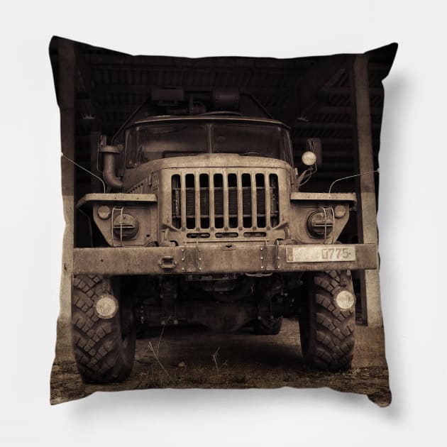 ural military truck, russian truck Pillow by hottehue
