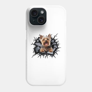 Funny Yorkshire Terrier Wall Crack Dog Lover Phone Case