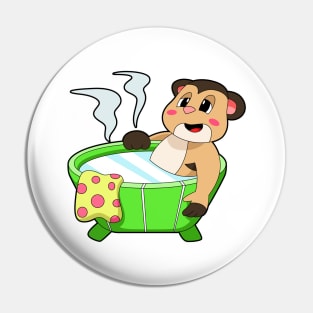 Meerkat at Bathing in Bathtub Pin