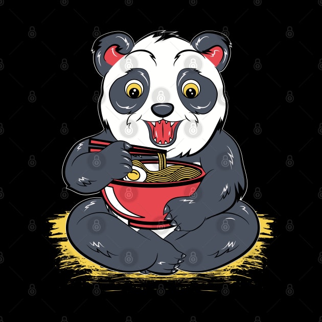 Panda eating Ramen by Shirtbubble