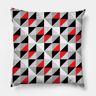 Black White Red Diagonal Pillow