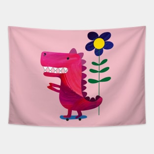 Dinosaur on skateboard Tapestry