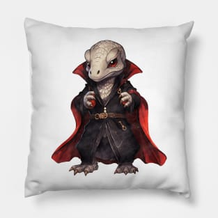 Cartoon Komodo Dragon in Dracula Costume Pillow