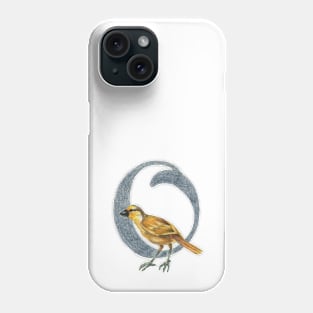 Avian Alphabet O - Brown tanager Phone Case