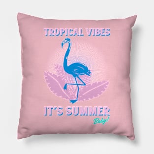 Flamingo Tropical Summer Vibe Pillow