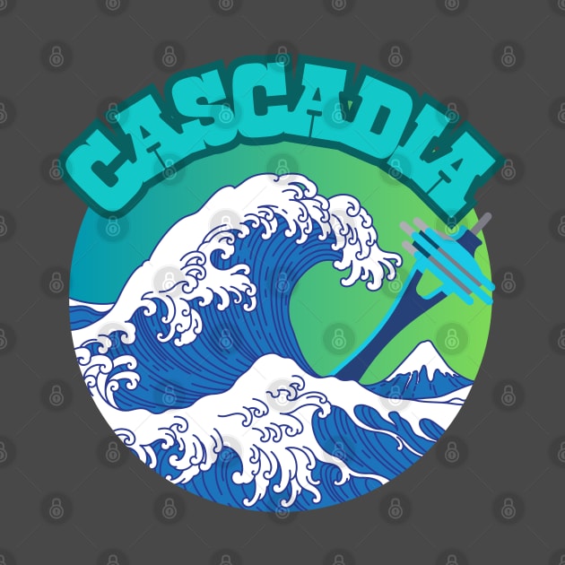 Cascadia. Retro Great Wave Style by SwagOMart