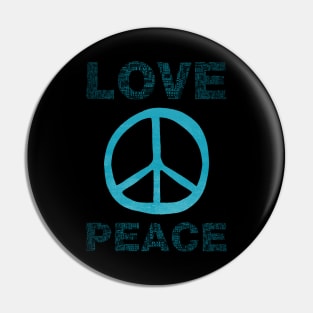 Love & Peace (blue) Pin