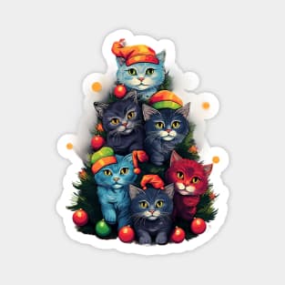 Cat Christmas Tree Magnet