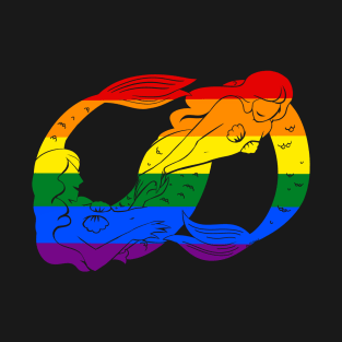 Gay Infinity Mermaids- Black T-Shirt