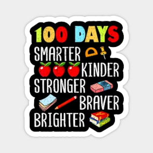 Smarter Kinder Stronger Brighter 100 Days Of School Teacher Magnet