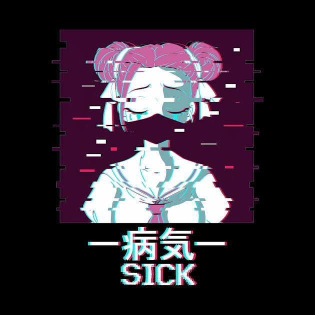 Sick Geisha Vaporwave Anime Aesthetic Gift by Alex21