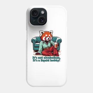 Retro 70s Red panda Chillout - Drunk Red panda Humor Vintage Sofa Art Phone Case