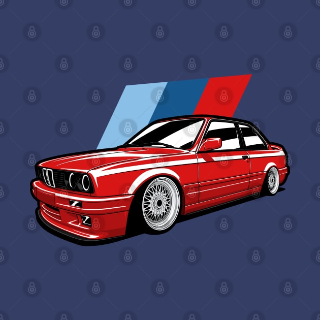 Red E30 Classic Coupe by KaroCars