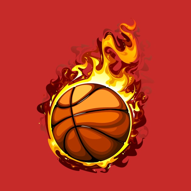 fire ball basketball by merchforyou