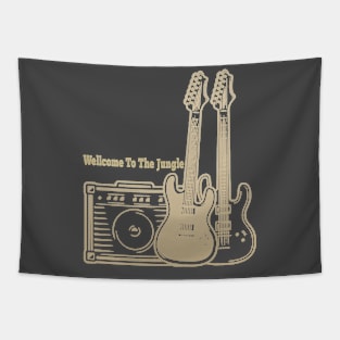 Wellcome to the jungle plat with guitars Tapestry