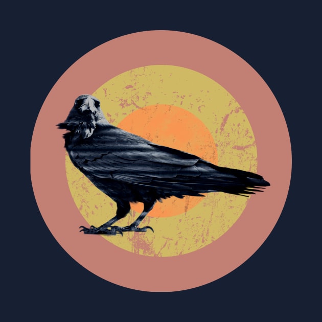 Halftone retro design Raven by DyrkWyst