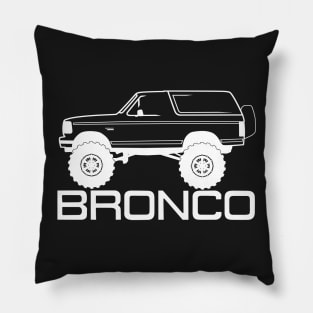 1992-1996 Bronco Side w/Tires, White Print Pillow
