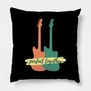 Perfect Together Offset Style Electric Guitars Silhouette Pillow