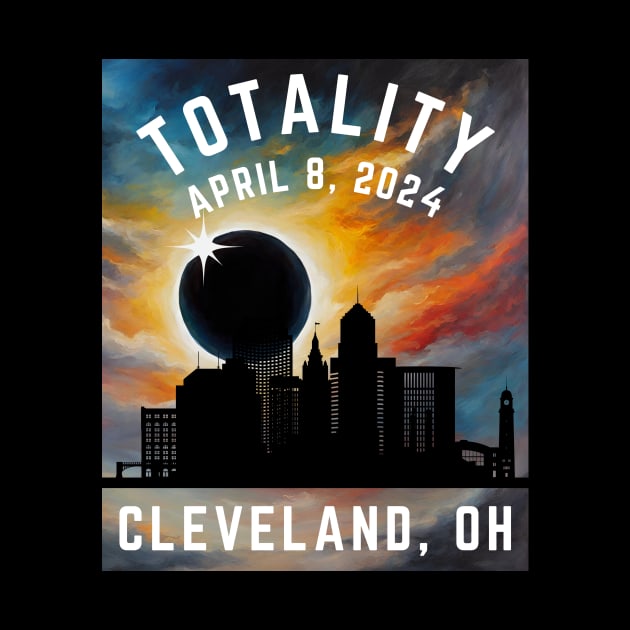 Eclipse April 8 2024 Cleveland Ohio by Little Duck Designs