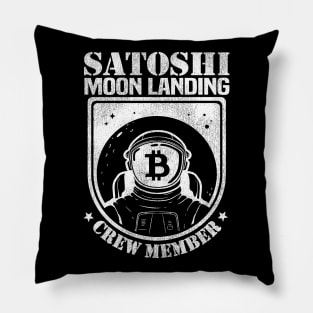 Member Satoshi Moon Landing Crew Funny Bitcoin BTC Pillow