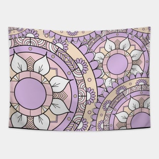 Pastel Color Layered Mandalas Tapestry