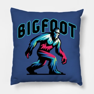 Mysterious Bigfoot Silhouette Cryptid T-Shirt - Discover the Giant of the Forest Pillow