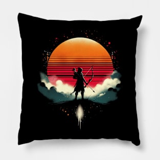 Minimalistic Archer Retro Sun Pillow