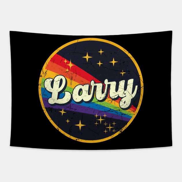 Larry // Rainbow In Space Vintage Grunge-Style Tapestry by LMW Art