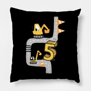 5th birthday 5 year old excavator birthday gift Pillow