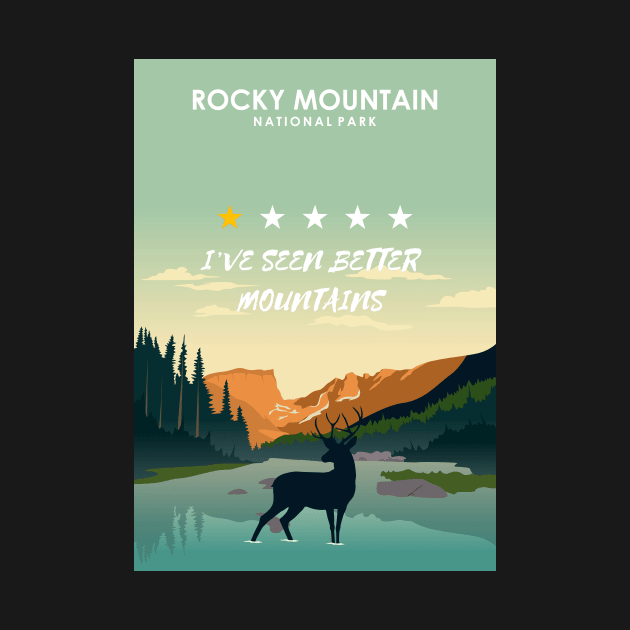 Rocky Mountain National Park One Star Review Subpar Travel Poster by jornvanhezik