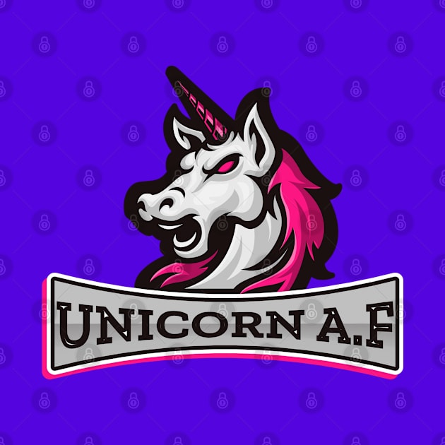 Unicorn AF, Funny Cute, Unicorn Gift, Unicorn Meme by Outrageous Tees