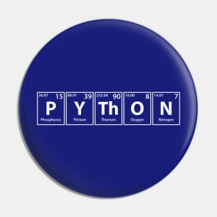 Python (P-Y-Th-O-N) Periodic Elements Spelling Pin