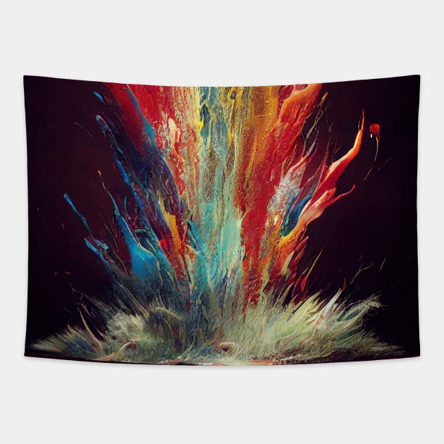Water splashing in color Tapestry by DyeruArt