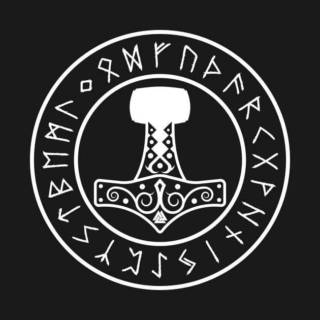 Mjölnir and Runic Circle by Graphic Roach