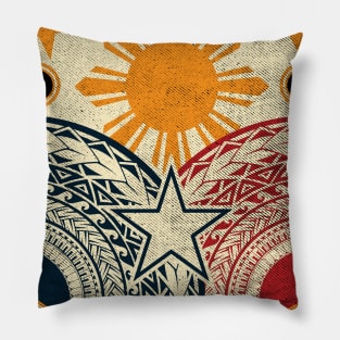 Vintage Filipino flag shirt - Filipino Heritage t shirt Pillow