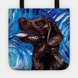 Chocolate Labrador Night (Portrait) Tote