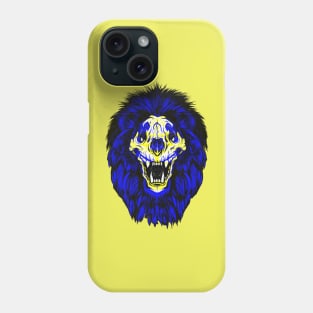 Lion Skull Interactive Yellow&Blue Filter T-Shirt By Red&Blue Phone Case