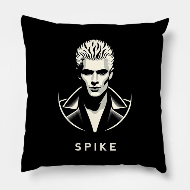 Rebel Vampire: Retro-Inspired Spike Title Pillow by Retro Travel Design