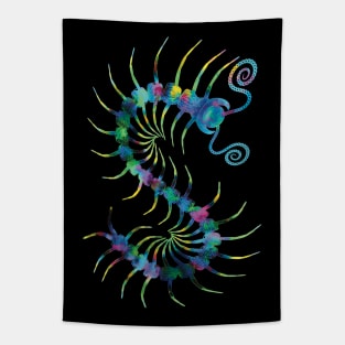 Watercolor Rainbow Centipede Tapestry