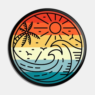 Wave In Summer Retro Pin