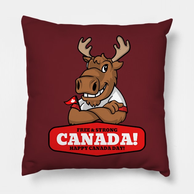 Canada Day Canadian Pride Moose I Love Canada Pillow by Tip Top Tee's