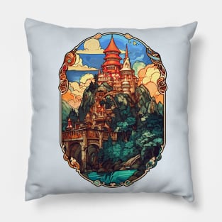 Fantasy Art Nouveau Castle Pillow